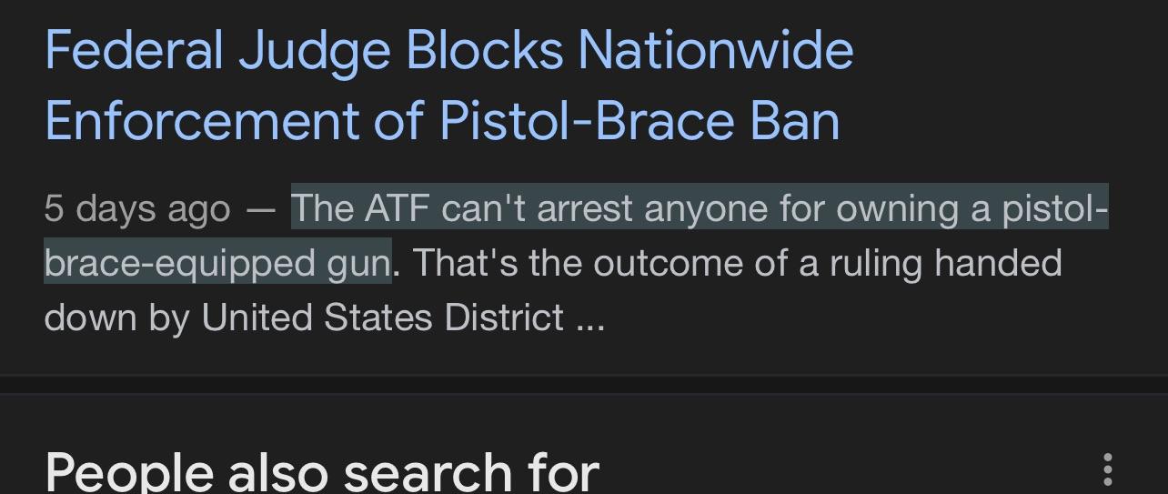 Federal Judge Blocks Nationwide Enforcement of Pistol Brace Ban